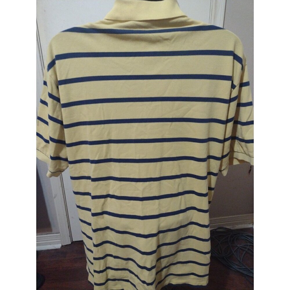 Polo Ralph Lauren Polo Shirt Mens 2XB Yellow and Blue Striped Big 2X Polo - Picture 8 of 13
